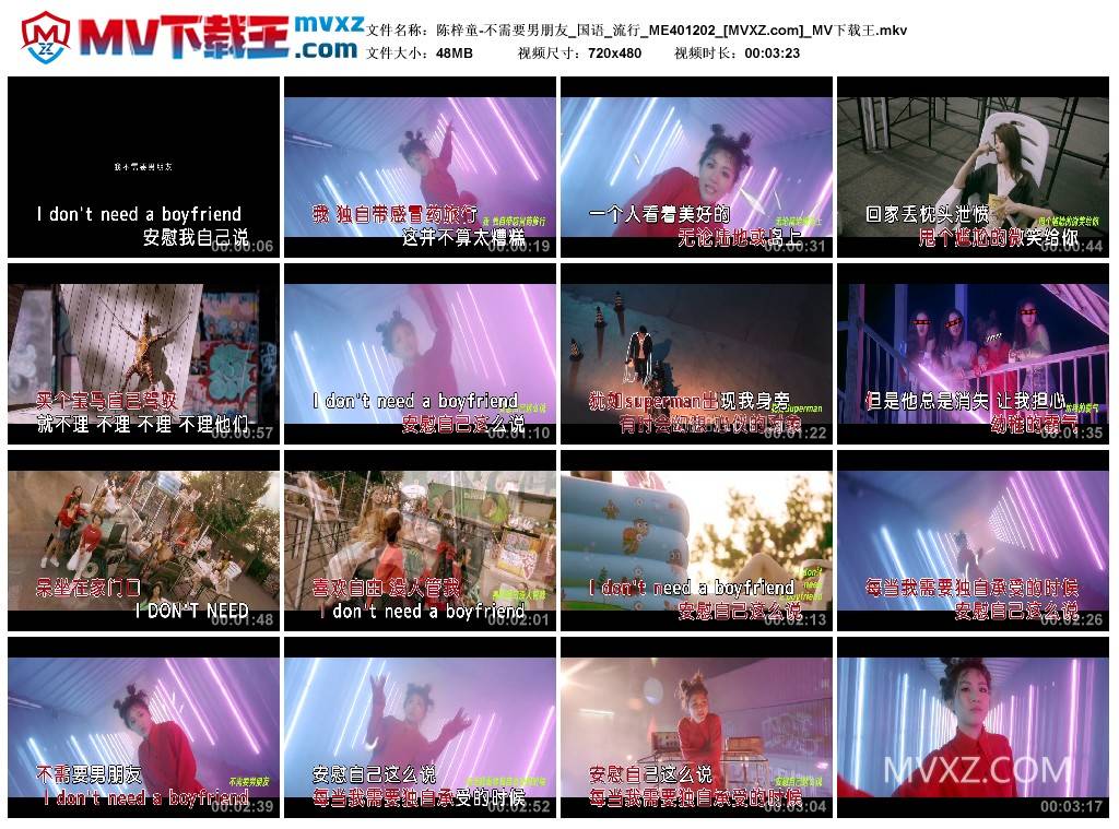 陈梓童-不需要男朋友_国语_流行_ME401202